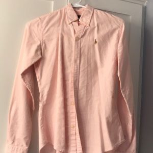 Pink polo button down